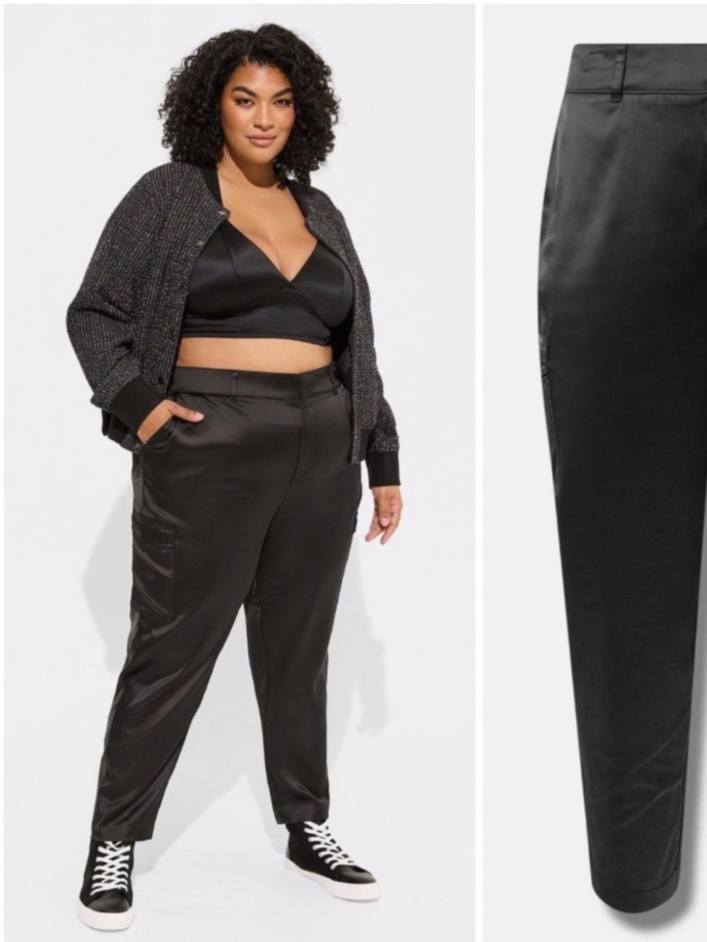 Torrid - Relaxed Taper Satin Cargo Pants